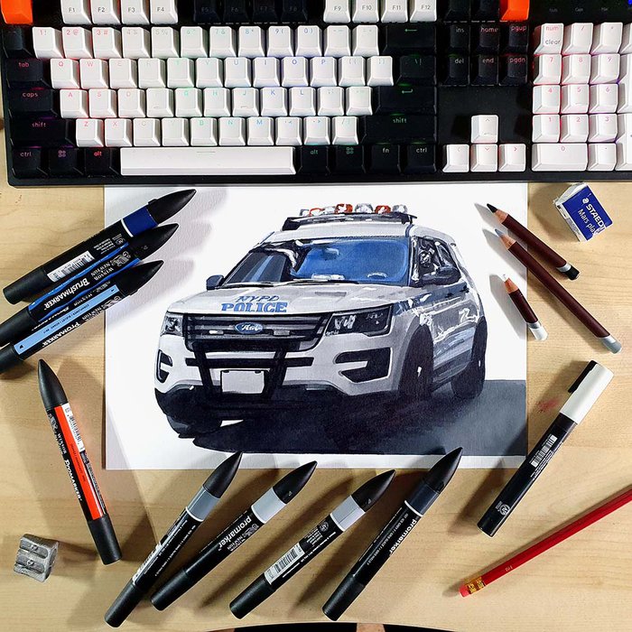 How to Draw a Police Car EasytoFollow Police Car Drawing
